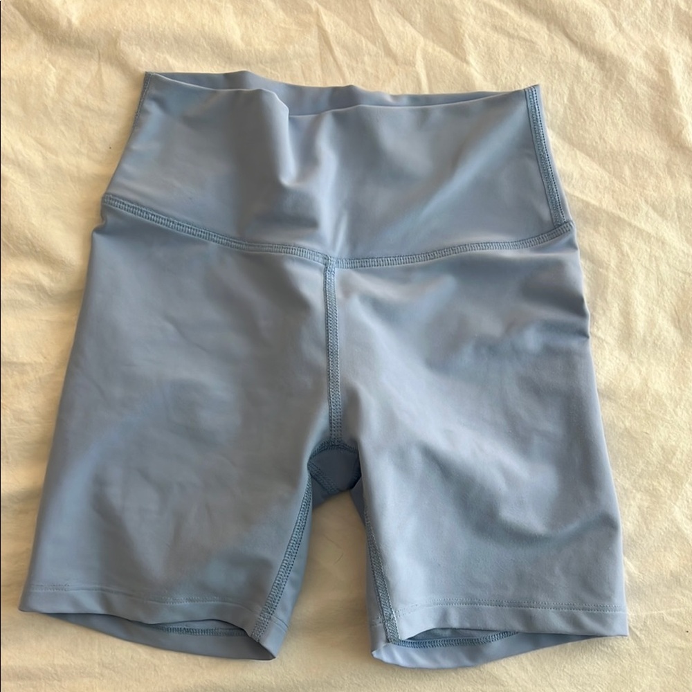 Women's Blue High-Waisted Biker Shorts